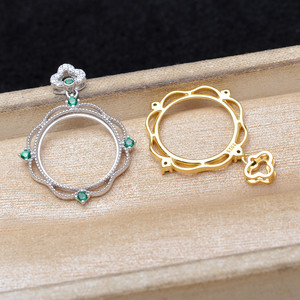 Mabei S925 – support de pendentif pour boucles d'oreilles en argent, style palais rétro, 16.5-16.7mm, ensemble de composants de bijoux 6119 - Product Image 2