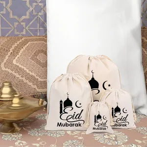 Pafu Op Maat Eid Mubarak Moslim Islamitische Feestartikelen Cadeauverpakking Tas Gepersonaliseerde Ramadan Kareem Giften Snoepzak