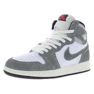 Zapatillas de baloncesto Nike Air Jordan 1 Retro High Original Suede GS para niños, color negro, rojo fuego y blanco - Product Image 5