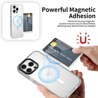 Étui Portefeuille Magnétique de Gros pour Cartes de Crédit, Support de Téléphone Personnalisé en Acrylique Givré Transparent Rigide pour iPhone 17 18 16 15