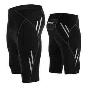 Benutzer definiertes Logo Reiß verschluss tasche Herren Quick Dry Reflektierende gepolsterte Radhose Enge Fahrrads horts Compression Bike Shorts für Herren