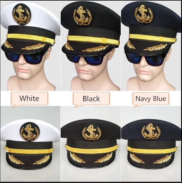 Naval Officer Style Hat – Adjustable Blue & White Marine Cap | Costume & Casual Wear