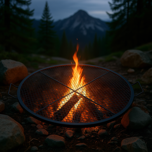 ตะแกรงย่างเหล็กสีดำขนาด 36 นิ้ว ยี่ห้อ X-Marks พร้อมที่จับลวดเหล็กสำหรับตั้งแคมป์ - Product Image 2