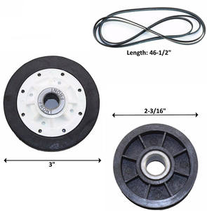 Conjunto de Rodillo de Tambor para Secadora de Alta Calidad Y54414, Polea Tensora 40111201, Correa de Tambor 37001042 y Rodillo de Soporte de Tambor - Product Image 2