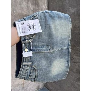 Vintage Washed Denim Mini <b>Skirt</b> High Waist Slim Fit Stretch Women Streetwear Spring Summer - Product Image 1
