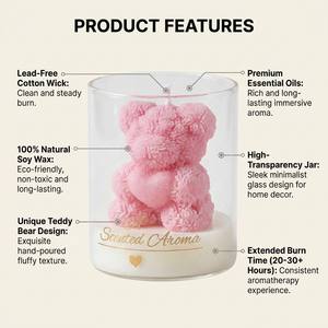Bougie parfumée ronde 3D artisanale de luxe en cire de soja, décoration esthétique pour la maison, Diwali, biologique, vente en gros, étiquette privée, coffret premium - Product Image 4