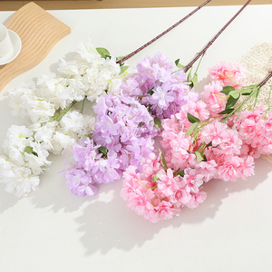 Fiori di Ciliegio Artificiali in Seta per Sfondo Matrimoniale e Decorazione Soffitto, Fiori in <span class=keywords><strong>Tessuto</strong></span> Fatti a Mano ad Alta Simulazione, Vendita all'Ingrosso - Product Image 2