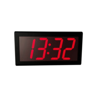 Jam Digital Pengatur Waktu Otomatis IP PoE, 4" X 4 Digit, Casing Besi Hitam