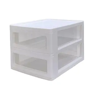 Hot Sale Rectangle Plastic Office Storage Box Drawer Type Desk Organizer for Makeup & Cosmetics Injection Technics