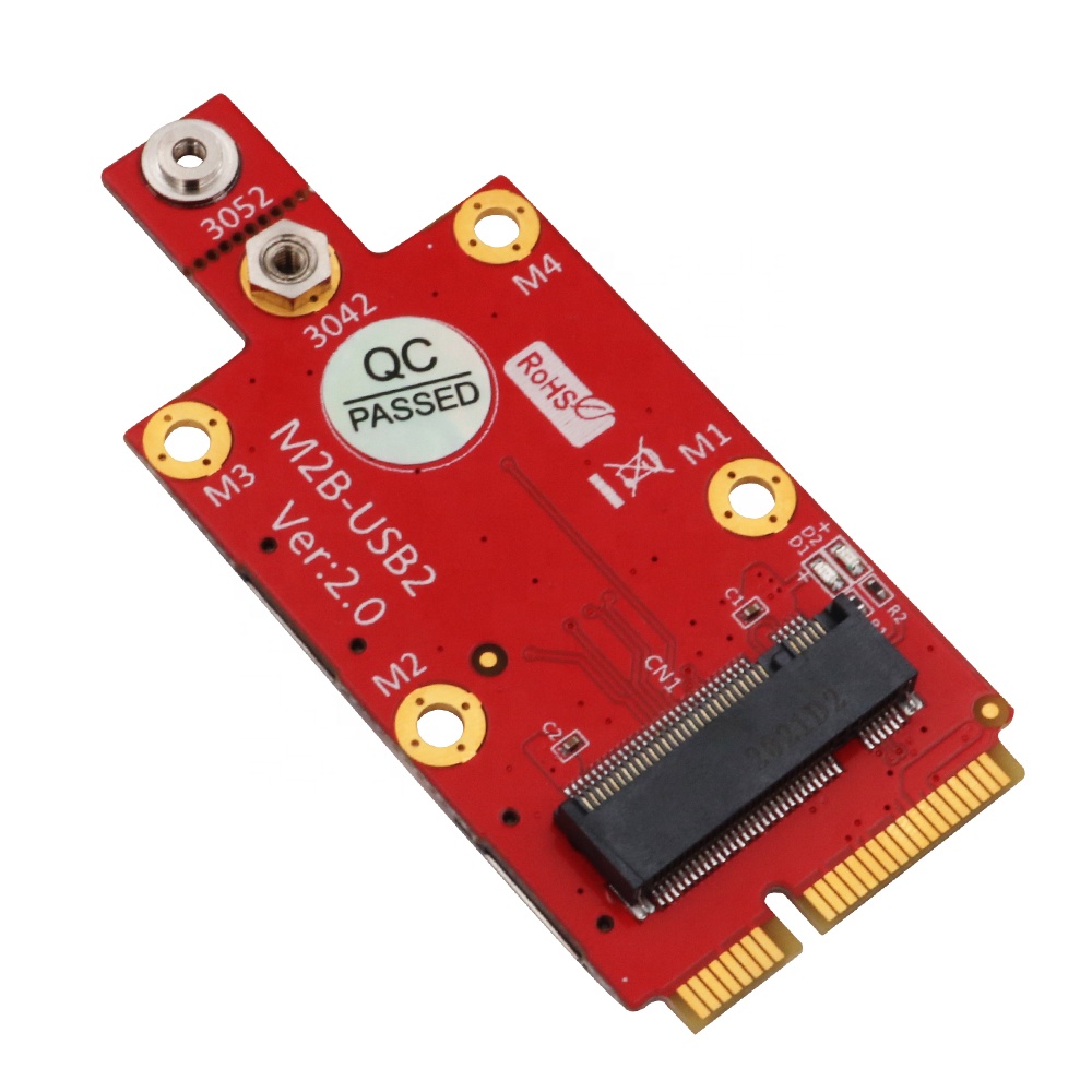 Mini PCI-E к M.2 NGFF Key B беспроводной адаптер карты с двумя слотами для NANO SIM для 5G 4G LTE GSM модуль модема
