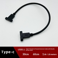 Câble d'extension de données USB 3.1 Type-C Femelle-Femelle avec trous de fixation pour téléphones portables et ordinateurs portables, transfert de données rapide
