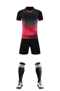 Seragam Wasit Sepak Bola Profesional Pria Lengan Pendek Kerah Tegak Set Jersey Celana Pendek Layanan OEM Kustomisasi 100% Poliester - Product Image 4