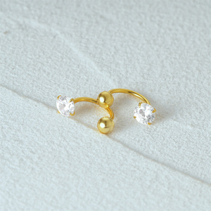 CANNER Vente en gros Boucles d'oreilles à crochet incurvé en argent S925, Boucles d'oreilles à boucle à vis en forme de U, Anneaux de piercing pour le corps et le ventre, Boucles d'oreilles pour cartilage - Product Image 2