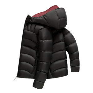 Chaqueta de Invierno 2025 <span class=keywords><strong>para</strong></span> Hombre, 90% Impermeable, de Pana, con Capucha, Cuello Alto, Color Sólido, Holgada, Gruesa, Cálida, Informal, con <span class=keywords><strong>Cierre</strong></span> de Cremallera, 100g-150g - Product Image 6