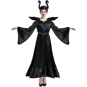 Mujeres Halloween <span class=keywords><strong>película</strong></span> Deluxe negro vestido largo <span class=keywords><strong>Evil</strong></span> Queen Witch Demon vestido Cosplay fiesta disfraz <span class=keywords><strong>Evil</strong></span> Demon Witch disfraz - Product Image 1