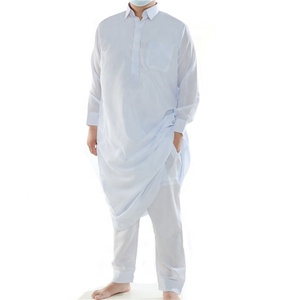 Abaya para Hombre, Ropa Islámica, Manga Larga, Gamis Musulmán, Vestido Jubah Árabe, Thobe Musulmán, <span class=keywords><strong>Pathani</strong></span> Kurta para Hombre, Jilbab - Product Image 3