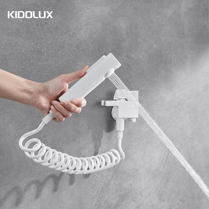 Kidolux 2024 новый белый латунный настенный пистолет серый унитаз скрытый Душ биде набор распылитель для душа Shattaf биде спрей для унитаза - Product Image 2