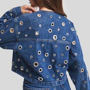 Veste en jean pour femme sur mesure, style vintage, design haut de gamme OEM, vente directe d'usine pour l'hiver - Product Image 4