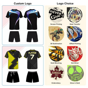 Ensemble de maillots de football de haute qualité à transfert thermique, design personnalisé, logo, impression du nom sur le maillot, respirant, séchage rapide - Product Image 2