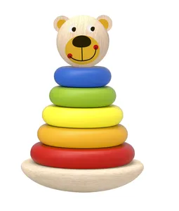 Wooden Building Toy Bear Tower Other Educational Toys