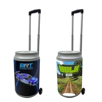 Glacière en plastique HS 5 gallons, glacière en plastique en forme de canette de bière ou de vin, seau à glace avec poignée et roues, glacière pour Ou