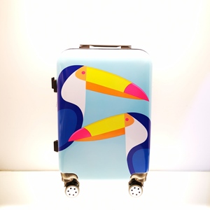 Valise rigide à imprimé <span class=keywords><strong>toucan</strong></span> tropical avec pare-chocs noirs pour les voyages à la plage et les loisirs - Product Image 6