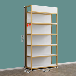 Modern Retail <strong>Display</strong> Shop Shelves Iron Metal Wooden <strong>Rack</strong> Stand With Logo For Supermarket Convenience Grocery <strong>Display</strong> - Product Image 3