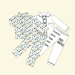 Completo due pezzi per bambini Qingli OEM personalizzato senza dazi, camicia a maniche lunghe e pantaloni con stampa piante verdi, in bambù, per il Giorno di San Patrizio - Product Image 5