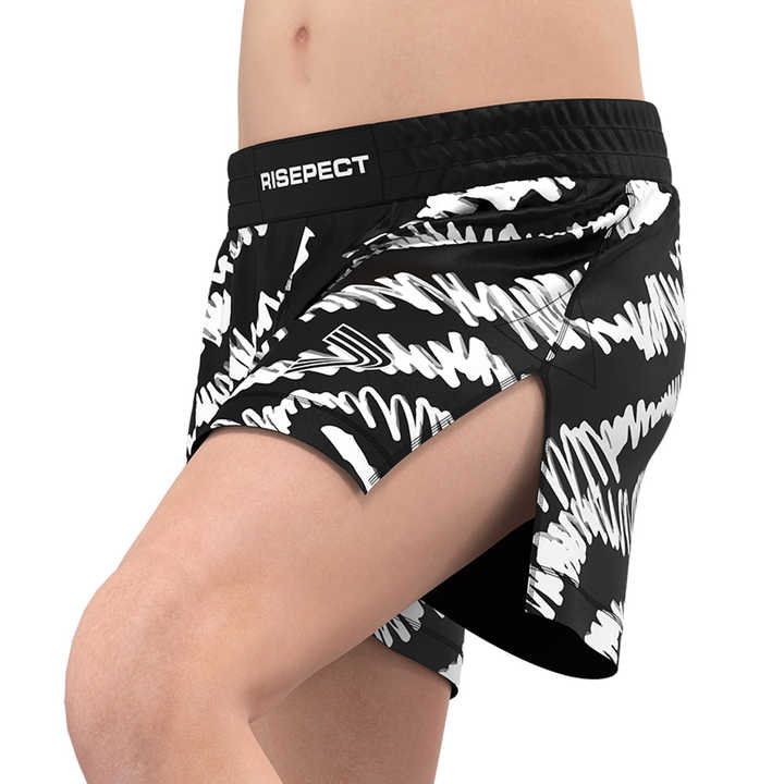 Pantaloncini Donna Per Muay Thai E MMA - Vita Alta, Tessuto Satino Traspirante