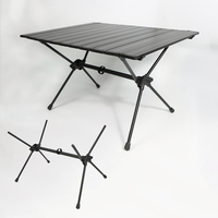 Table pliante de camping Egg Roll réglable, portable, légère, en aluminium noir, mobilier d'extérieur moderne pour la plage, la salle de sport, l'entrepôt