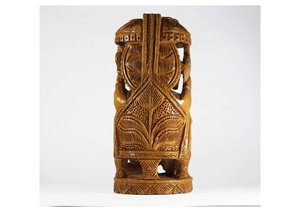 Sculpture artisanale en bois de Ganesha, décoration traditionnelle sculptée pour la maison, ornement de table d'intérieur, pièce d'art pour le salon - Product Image 6