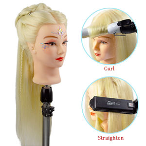 Meilleure qualité 613 # <span class=keywords><strong>tête</strong></span> d'entraînement professionnel avec de longs cheveux épais pratique maquillage coiffure Mannequin poupées <span class=keywords><strong>tête</strong></span> de coiffure - Product Image 1
