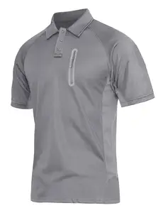 Custom Men's Short Sleeve POLO Shirt Cotton Fabric A Classic Outdoor POLO Shirt With A Zip-up Chest Pocket