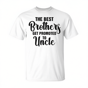 Camiseta Clásica Gris de Manga Corta con Estampado de Letras 'Los Mejores Hermanos Anunciados como Tios' para Anuncio de Bebé - Product Image 3