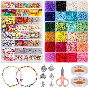 Fashion Handmade Polymer Clay Acrylic Glass Plastic Seed Natura Stone Bead Diy Beads Kits Bracelet Jewelry Diy Making Kit