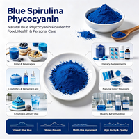 Poudre de Phycocyanine de Spiruline Bleue Naturelle E18/E25/E40, Qualité Alimentaire, Soluble dans l'Eau, CAS 11016-15-2, Personnalisation OEM Disponible