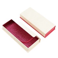 Boîtes en carton dorées personnalisées avec logo privé pour cils entiers de salon, avec support transparent