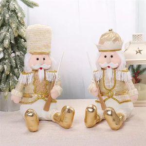 Adorable 2pcs Plush <b>Nutcracker</b> Set Sitting Soldier Doll Festive Gift for Winter Holiday - Product Image 2