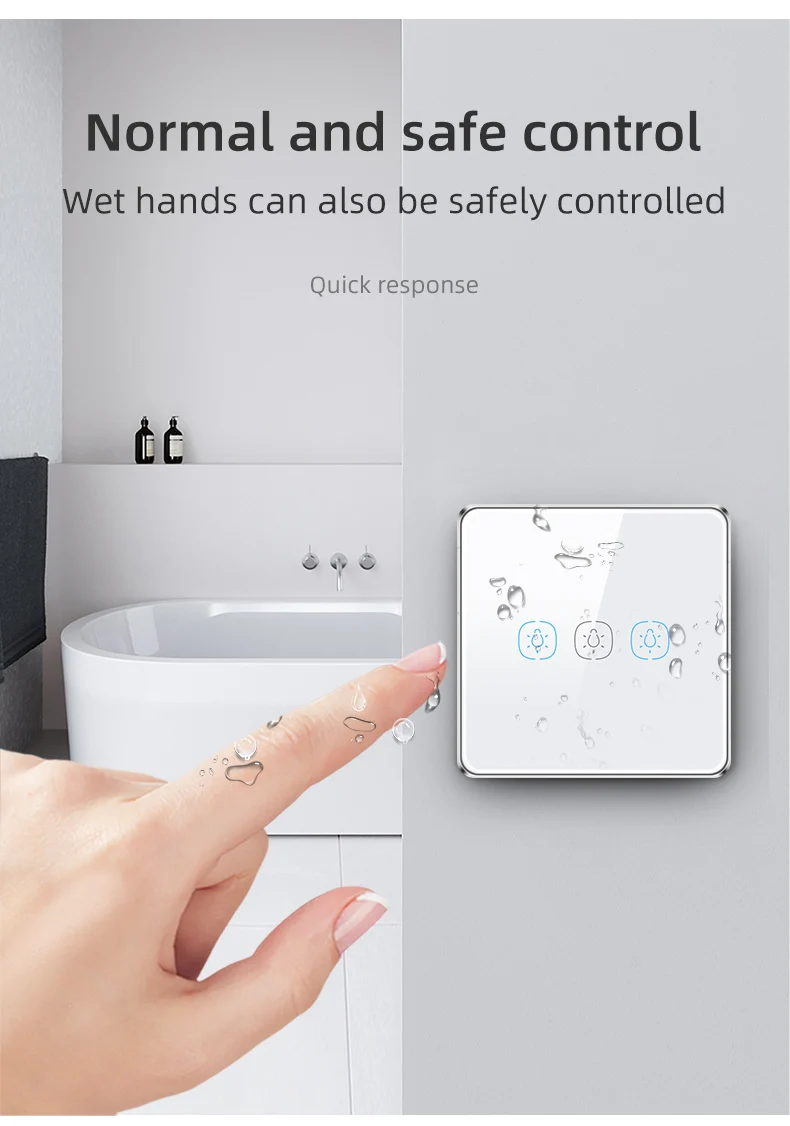 Tuya smart life home no neutral wire zigbee touch Smart light switch 1 gang APP timing AI voice magnetic relay UK EU standard