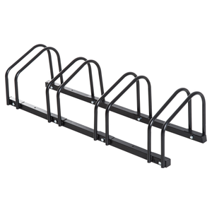 Supporto <span class=keywords><strong>da</strong></span> terra per biciclette, porta biciclette <span class=keywords><strong>da</strong></span> <span class=keywords><strong>parete</strong></span> con blocco di sicurezza per 4 biciclette, supporto in acciaio per esterni - Product Image 1