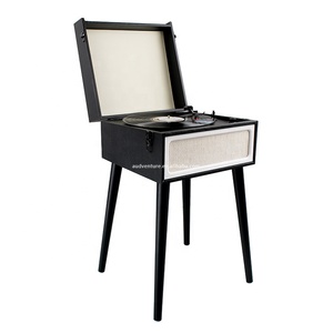 Máy hát đĩa than bán tự động màu đen hoàn toàn mới, 3 tốc độ, sử dụng dây curoa - Product Image 4