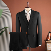Costume de cérémonie homme 2 pièces, smoking de marié bleu marine, coupe ajustée, simple boutonnage, tissu TR, sur mesure, pour affaires