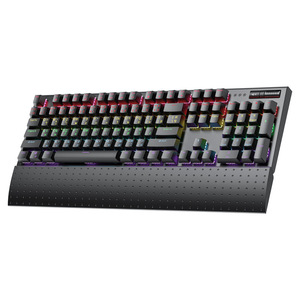 Mechanical Gaming <b>Keyboard</b> 104 Keys RGB Backlit Aluminum Alloy Full Size Wireless Wired With Wrist Support - Product Image 4