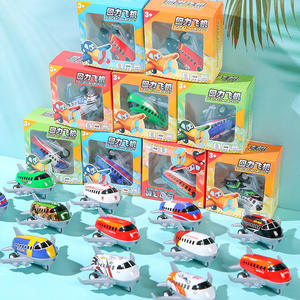 Karikatür çocuk kutusu ambalaj geri çekin uçak modeli DIY oyuncak hediye ödül toptan sürtünme oyuncak araç uçak - Product Image 3