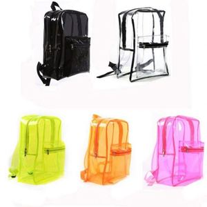 Custom Cheap Fashion Women <b>Black</b> Clear Jelly <b>Backpack</b> Back Pack Transparent PVC <b>Backpack</b> for School - Product Image 2