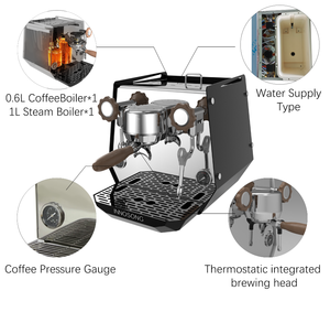 Máquina de Café Espresso y Cappuccino Profesional Semiautomática de un Solo Cabezal para Restaurante Italiano, 15 Bares, AC - Product Image 2