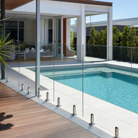 Clôture de piscine en verre sans cadre en acier inoxydable moderne EKOO pour usage extérieur, facile à installer