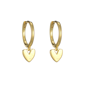 Pendientes de Aro Colgantes con Corazón de <span class=keywords><strong>Plata</strong></span> <span class=keywords><strong>925</strong></span> para Mujer, Joyería de Moda - Product Image 1