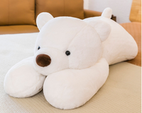 Vente en gros peluche allongée pour l'anxiété peluche ours blanc doux couché coussins en peluche