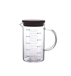 물 유리 우유 컵 뚜껑 주스 컵 유리 측정 머그잔